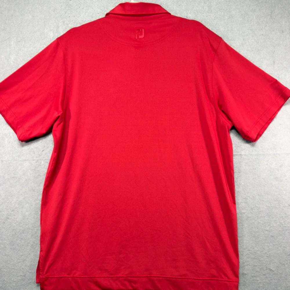 FootJoy Mens Performance Golf Polo Shirt Red Short Sleeve Embroidered Logo M